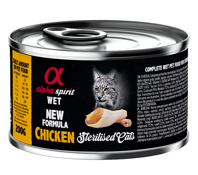 Alpha Spirit Paté de Pollo para Gatos Esterilizados