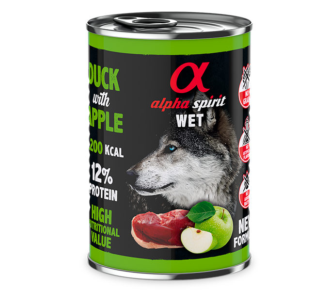 Alpha Spirit Paté de Pato con Manzana Verde para Perros 400gr