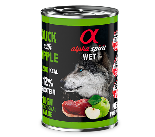 Alpha Spirit Paté de Pato con Manzana Verde para Perros 400gr