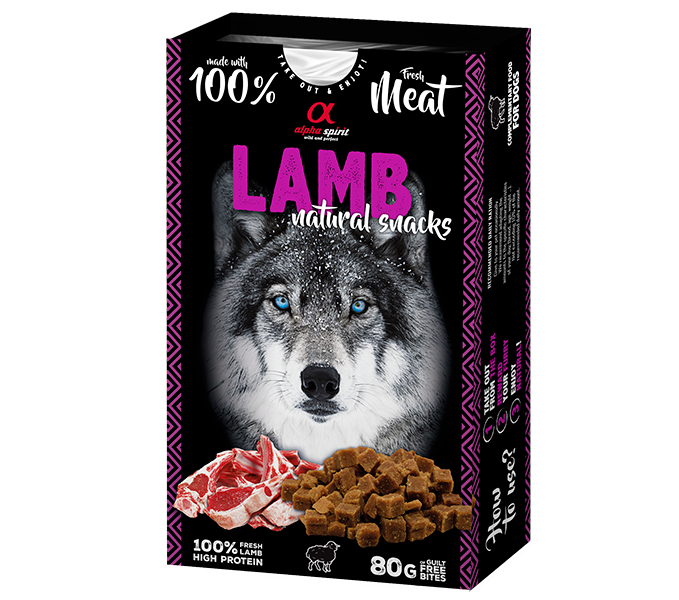 Alpha Spirit Natural Snack para Perros - Cordero
