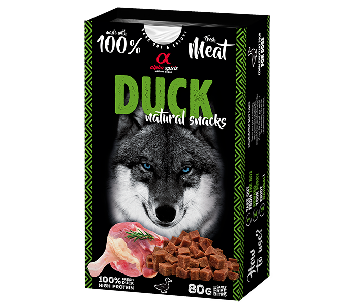 Alpha Spirit Natural Snack para Perros - Pato