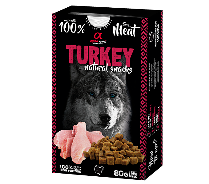 Alpha Spirit Natural Snack para Perros - Pavo